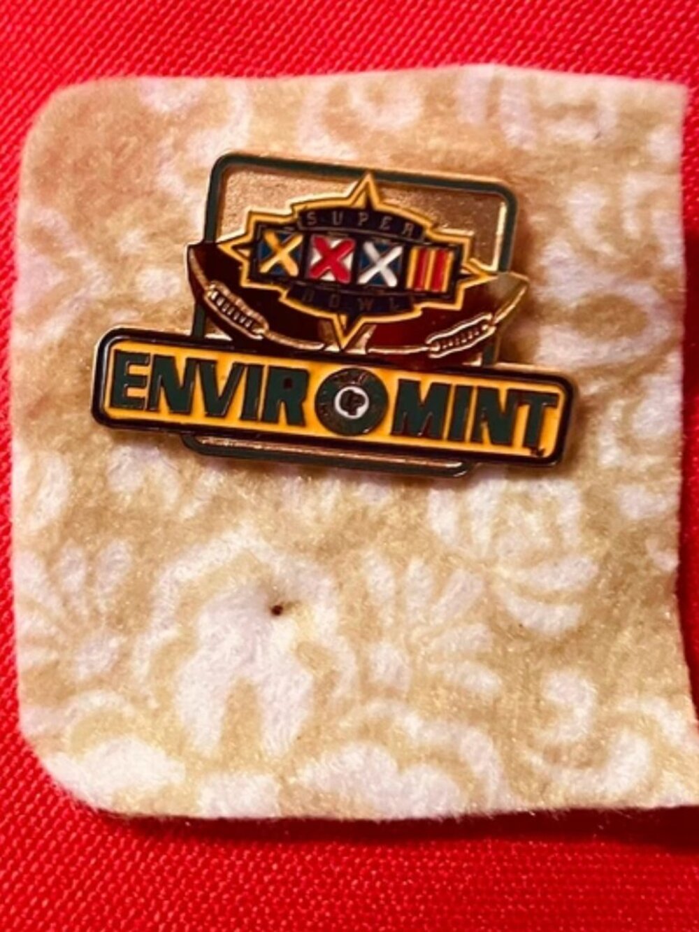 Super Bowl 32 lapel pin